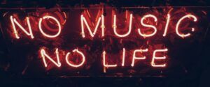no music no life neon sign in the color red