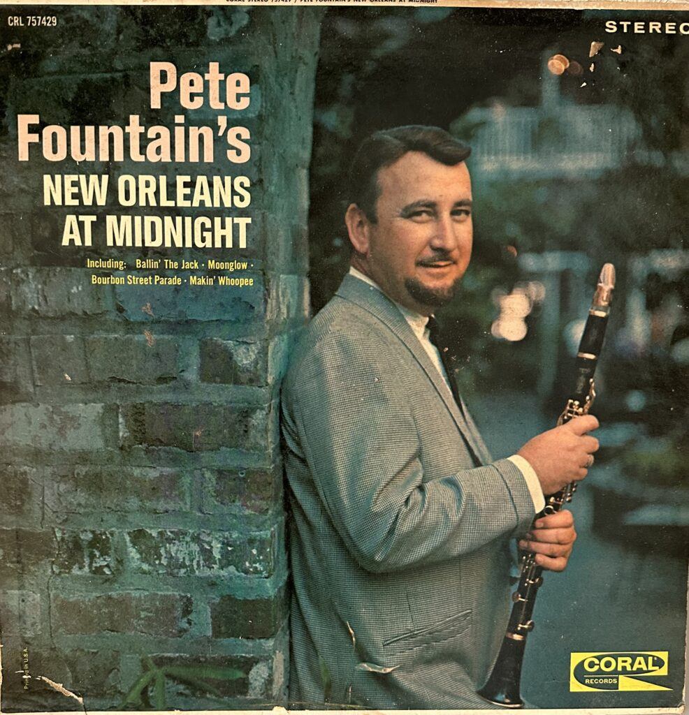 Album covers of Pete Fountain, Al Hirt, and Tito Puente