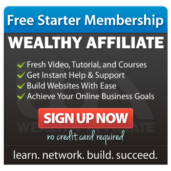 Wealthy Affiliate banner and sign up button