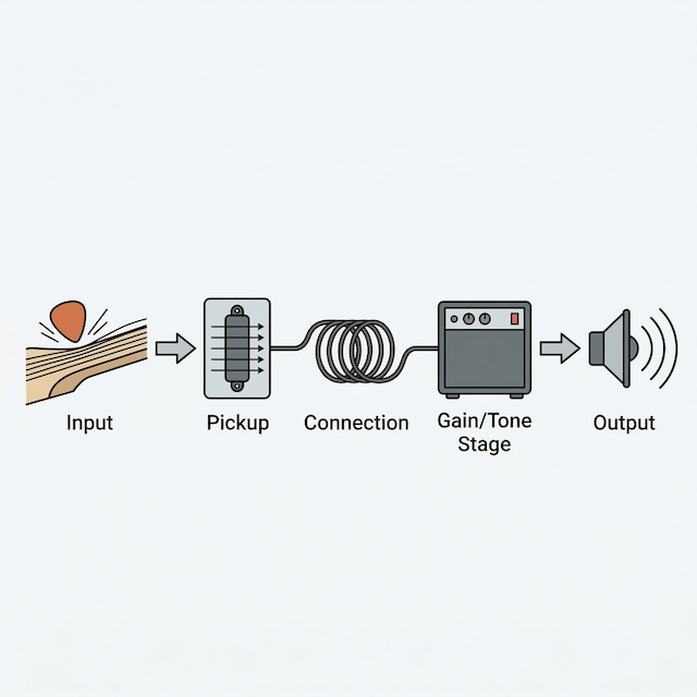 illustrative schematic of a signal chain