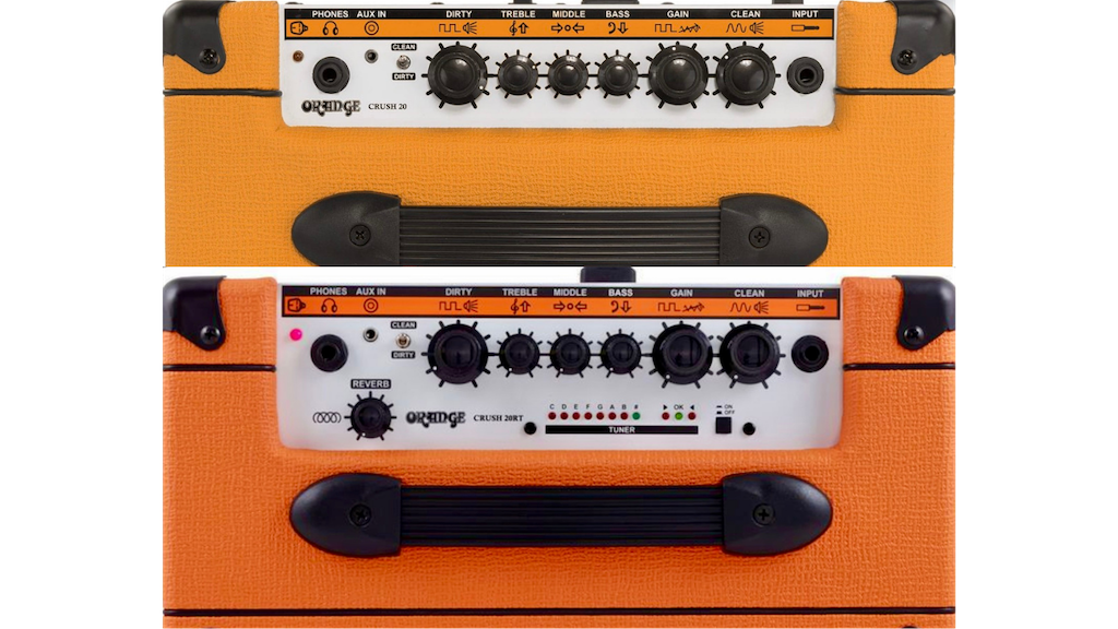 Orange Crush 20 vs Orange Crush 20rt amplifier(top view)