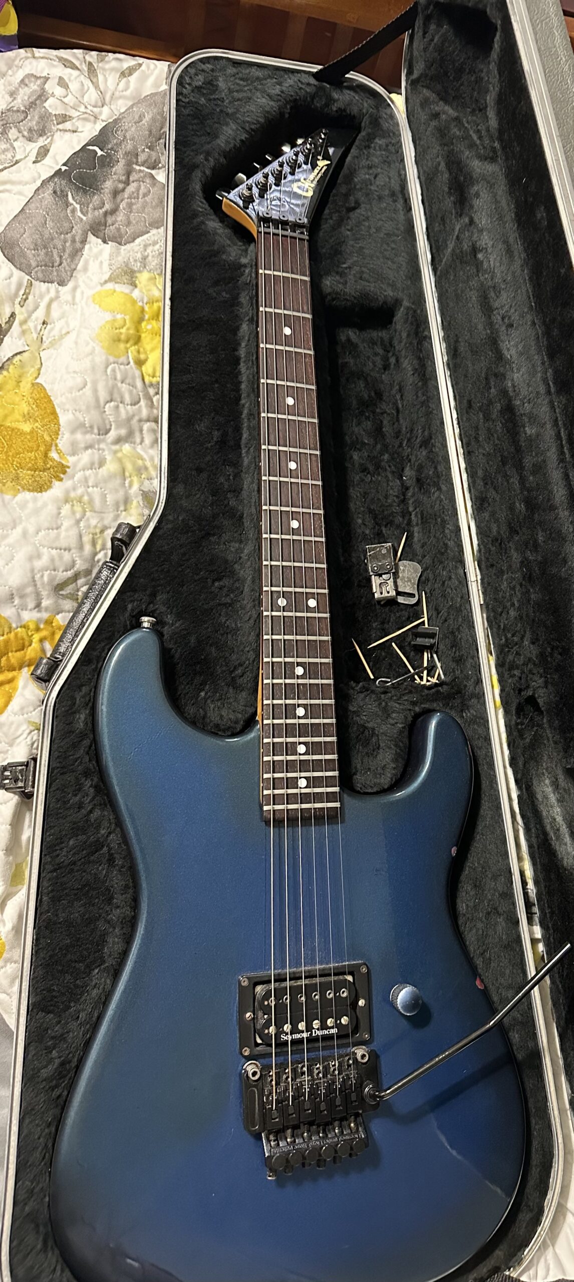 1986 Charvel electric guitar in guitar case